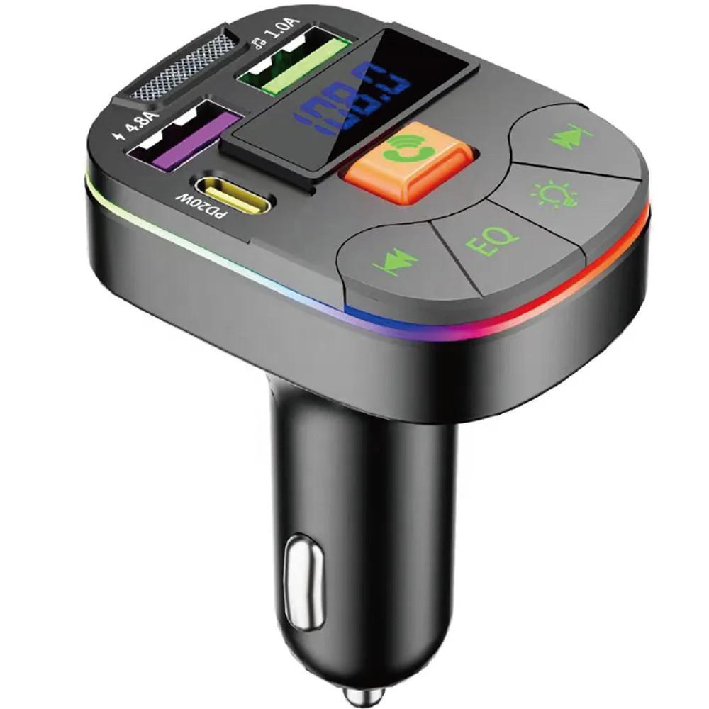 FM transmitter bluetooth PD USB Car Phone Charger Dual USB PD Type C Car MP3 Player Charger car fm transmitter bluetooth