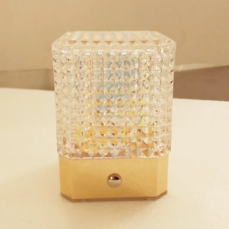 Luxury Modern Rechargeable Night Light Dimmable Decorative Bedroom Cordless 3 Colors LED Crystal Table Lamps