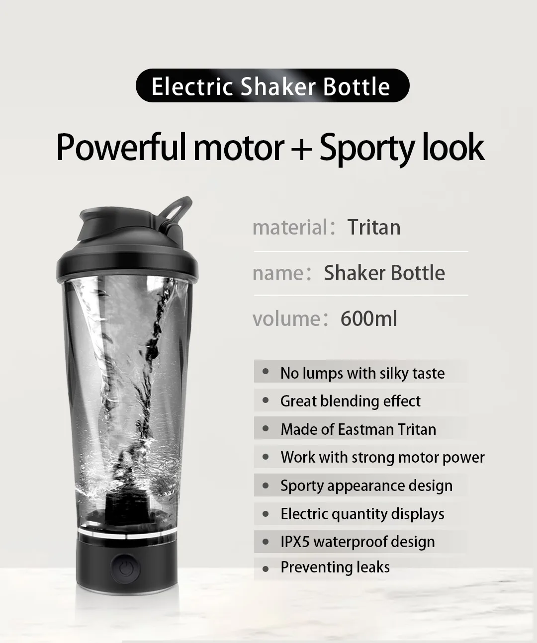 Amzone product hot selling 2023 Electric Shaker Bottle Protein Powders Gym Automatic Self Stirring Mixer Blender Shaker Bottle