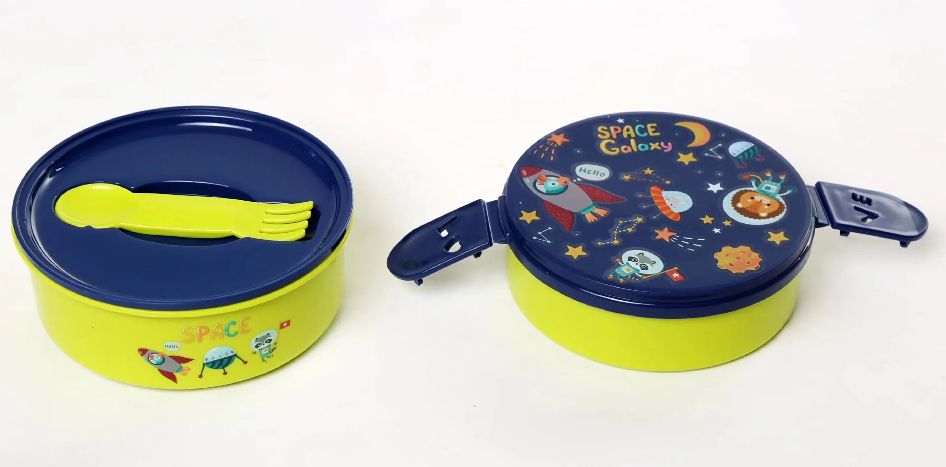 2 Double Layer Stackable Compartmentalized Sealed Kid Lunch Box Set with Bottle Lunch Box Kettle Set