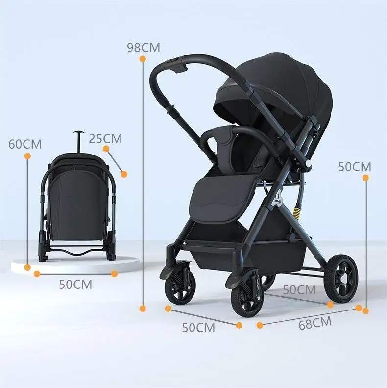 Wholesale Lightweight Stroller Baby Buggy Pushchair For Toddler Poussette Foldable Carriage Travel Pram 2 In 1 Stroller