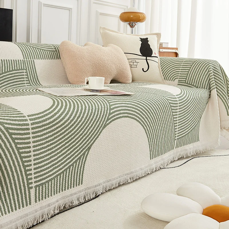 Nordic sofa cover full set all season all-purpose full leather sofa cushion slouchy magic waffle sofa towel