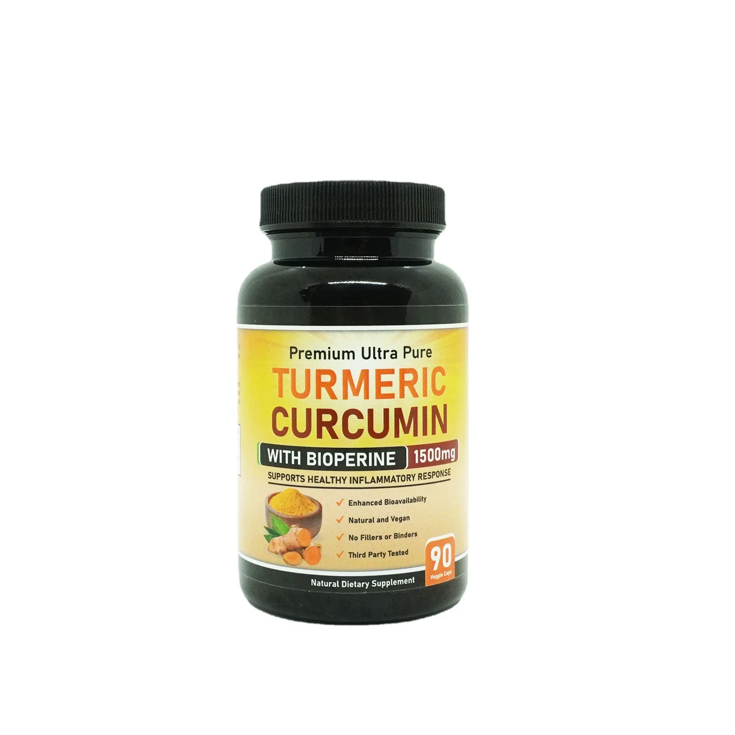 High Quality supplement turmeric root extract curcumin 95% kosher certificate turmeric 95% 500mg curcumin capsule
