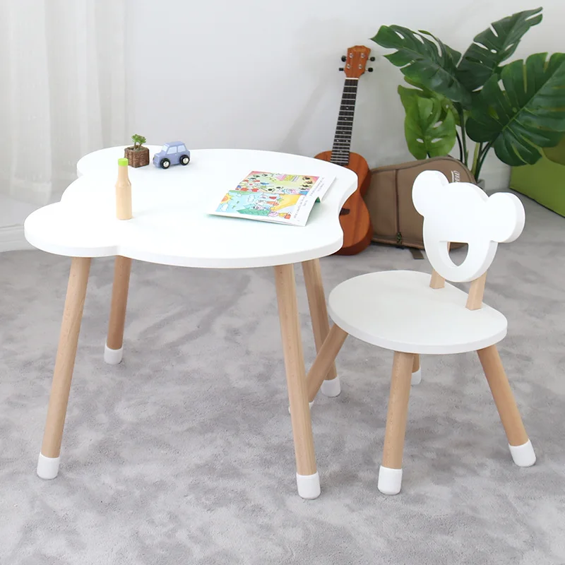Wooden Montessori Nursery Study Desk Chair Set Preschool Classroom for Kindergarten Daycare Center Furniture School Gym Use