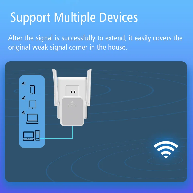 TUOSHI 1200mbps wifi range extender wifi repeater wireless ac1200 signal booster antenna wifi extender with LAN