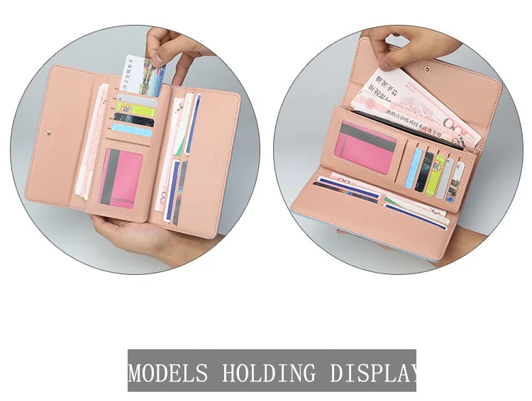 Baellerry Fashion Tri-fold Long Style Large Capacity Multifunctional Wallet For Women,Ladies Card Case Phone Bag