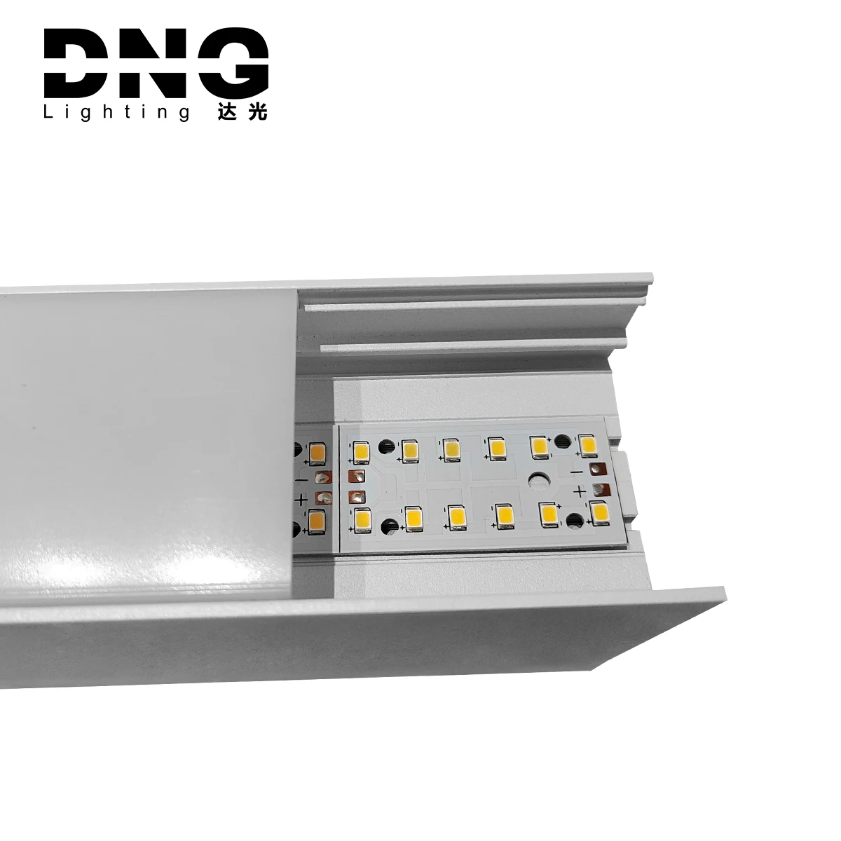 DNG Modern Long Strip Hanging Lamp Aluminum Dining Table Light Fixture Linear LED Chandelier for Office Kitchen Island Bar