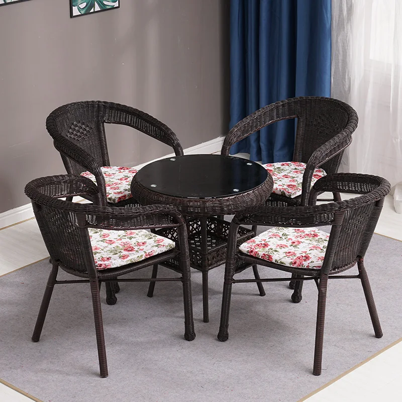 High Quality Home  Furniture Wicker Rattan Chair with desk for Outdoor Furniture Used