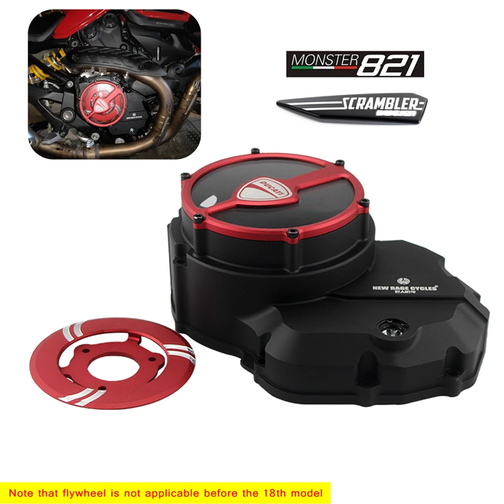 Motorcycle Engine Magneto Cover For Ducati Monster 821 Scrambler 800 Modified Transparent Clutch Cover Engine Side Cover Magneto