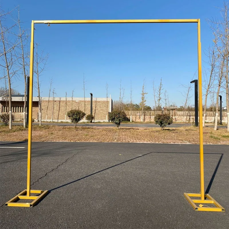 Shiny Gilded Iron Square Arch Shelf Screen Golden Wedding Arch Props Background Shelf Decorative Flower Stand Party Stage Frame