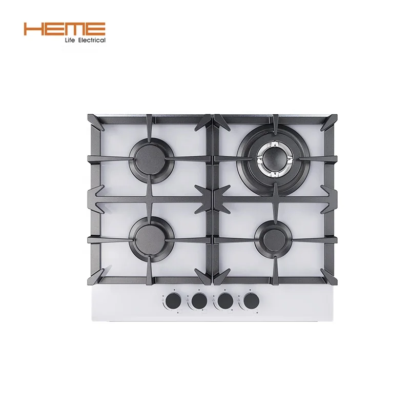 Professional Manufacturer White Glass 4 Burner Cooktop Cocina a Gas