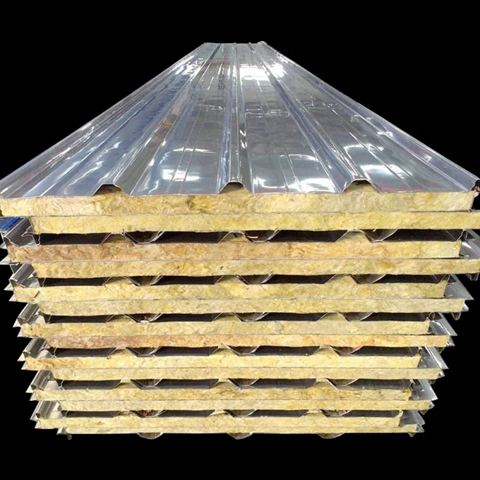 Недорогой огнеустойчивый 100 кг/m3 поставщика доски цена Rock Wool сэндвич-панель с наполнителем