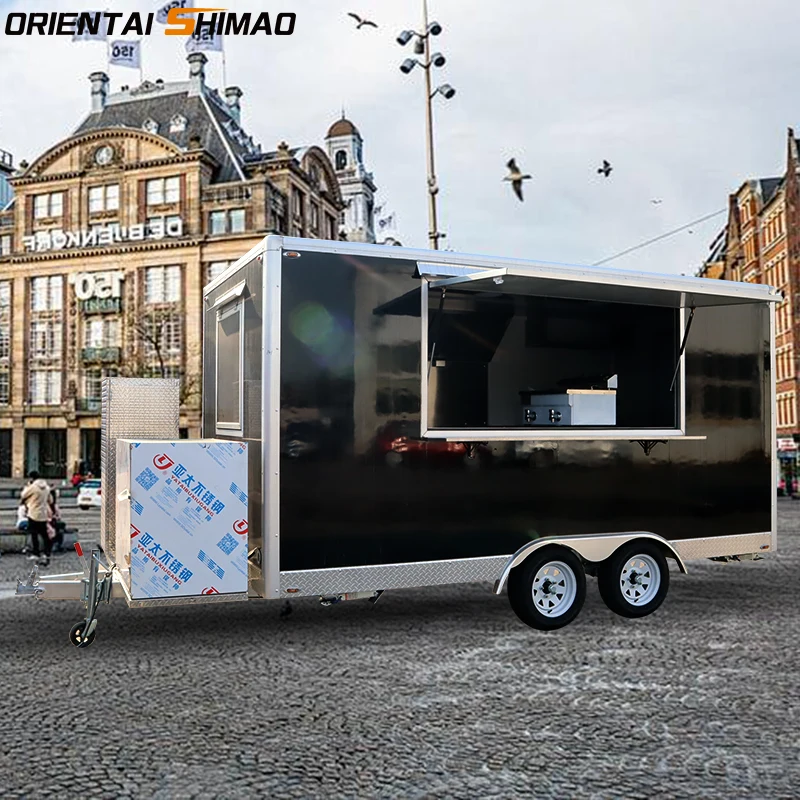 Outdoor Food Catering Trailers Fully Equipped Mobile Kitchen Pizza Coffee Truck BBQ Concession Food Trailer For Sale