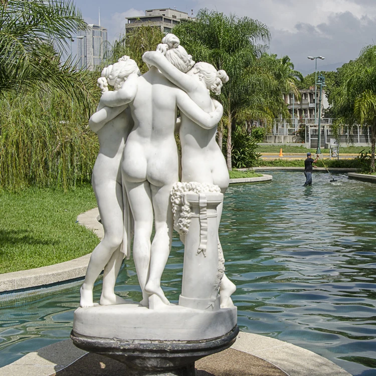 Art Decoration stone naked women sculpture