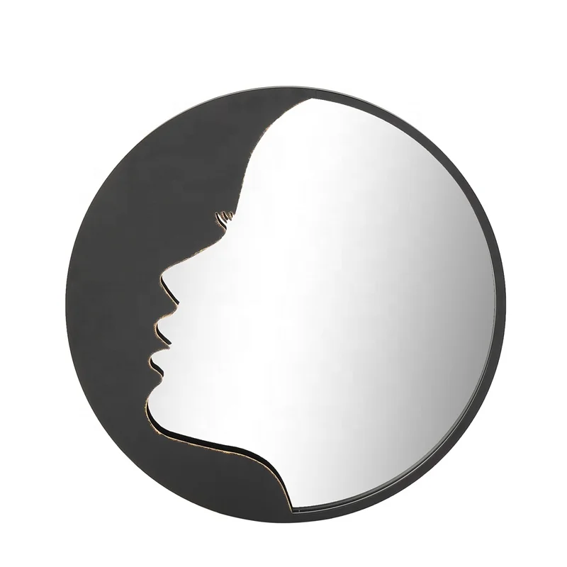 Belleworks OEM ODM ручная пресс-форма для MIROIR espejos decorativos мебель черный металлический каркас круглый подвесной большие зеркала заднего вида Декор стены дома зеркало
