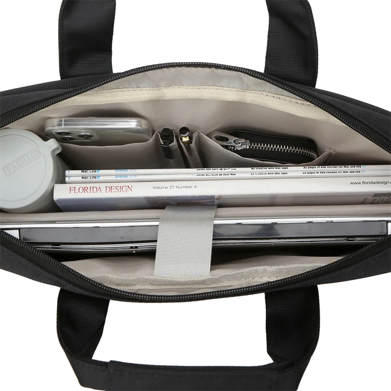 GM 2024 New Business Large Capacity Computer Bag 15.6 inch 14 inch Laptop Case Portable Laptop Black Tote Laptop Bag