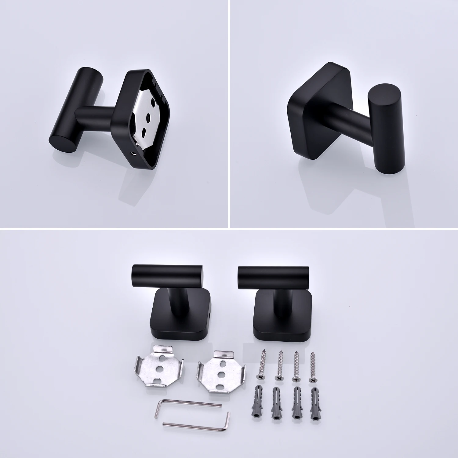 
Stainless Steel Wall Mounted Adhesive Bathroom Cubicle Coat Hook Rack 