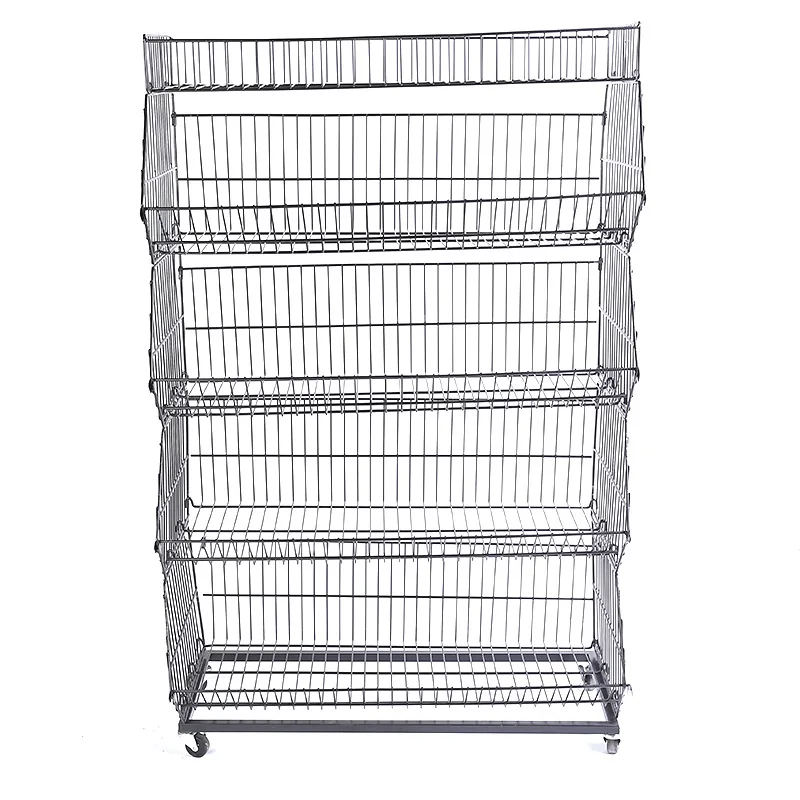 
Mobile supermarket line bar snacks electroplating inclined mouth basket layer net rack bread rack cage shelf 