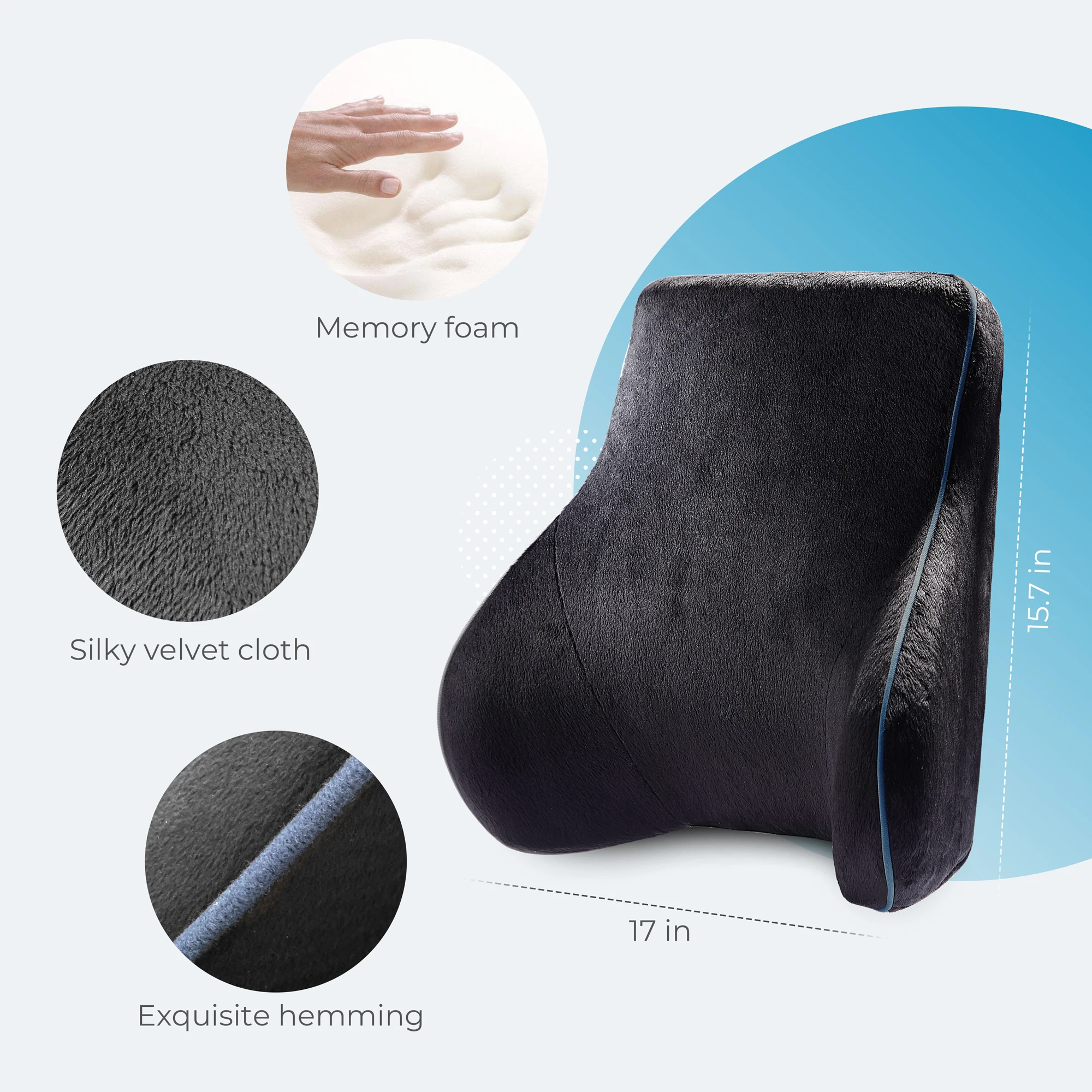 waist lumbar support pillow for chair memory foam with vibration massage and heating function
