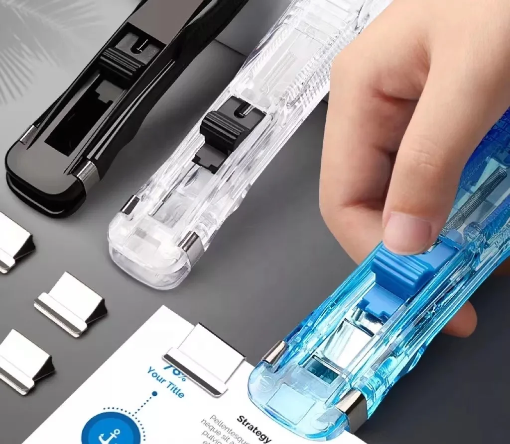 Portable Metal Binding dispenser Folder Loose-leaf Paper Clip Pusher