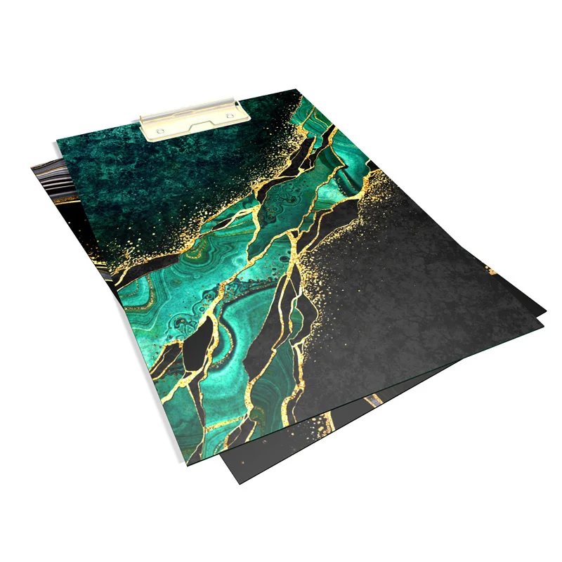 Stationery supplies A4 foldable folder custom printing glitter plastic PVC clipboard for office