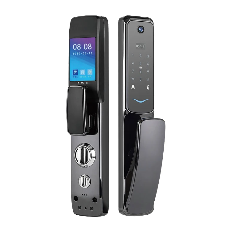High Quality Security home Automatic Biometric Scanner Smart Finger print Door Lock With Camera