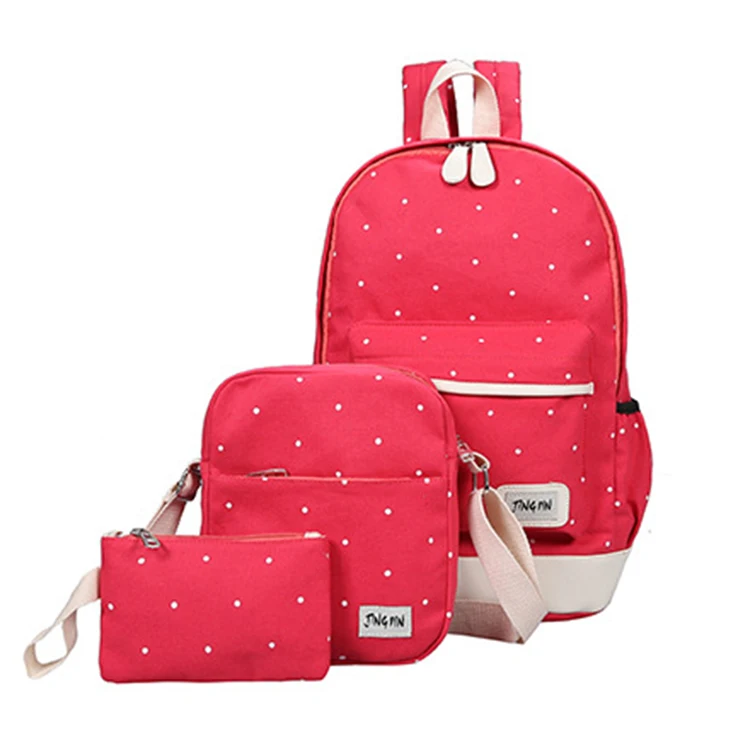 New design durable canvas wholesale cheap soft kids school bag set