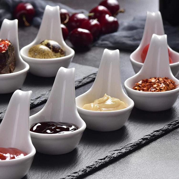 Тарелка с керамическими ложками для суши закусок аппетита оливковый сланец