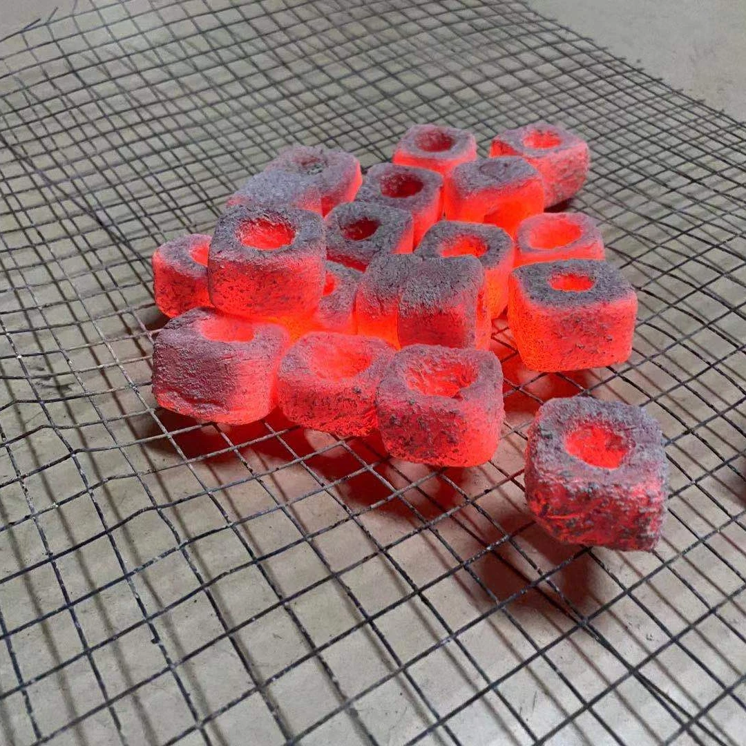 HQHC0025 Hongqiang конкурентоспособный уголь для кальяна из чистого бамбукового дерева куб для кальяна шестигранный низкий ясень кальян уголь