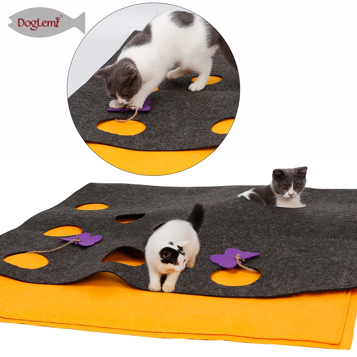 Wholesale Hide And Seek Mat DIY Activity Pet Scratching Mat Burrow Blanket Cat Training Tunnel