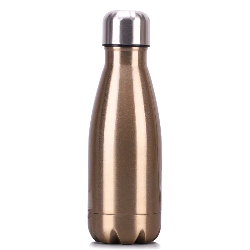 Double wall thermos custom logo outdoor sports drink coke shaped 18 / 8 stainless steel coke water bottle
