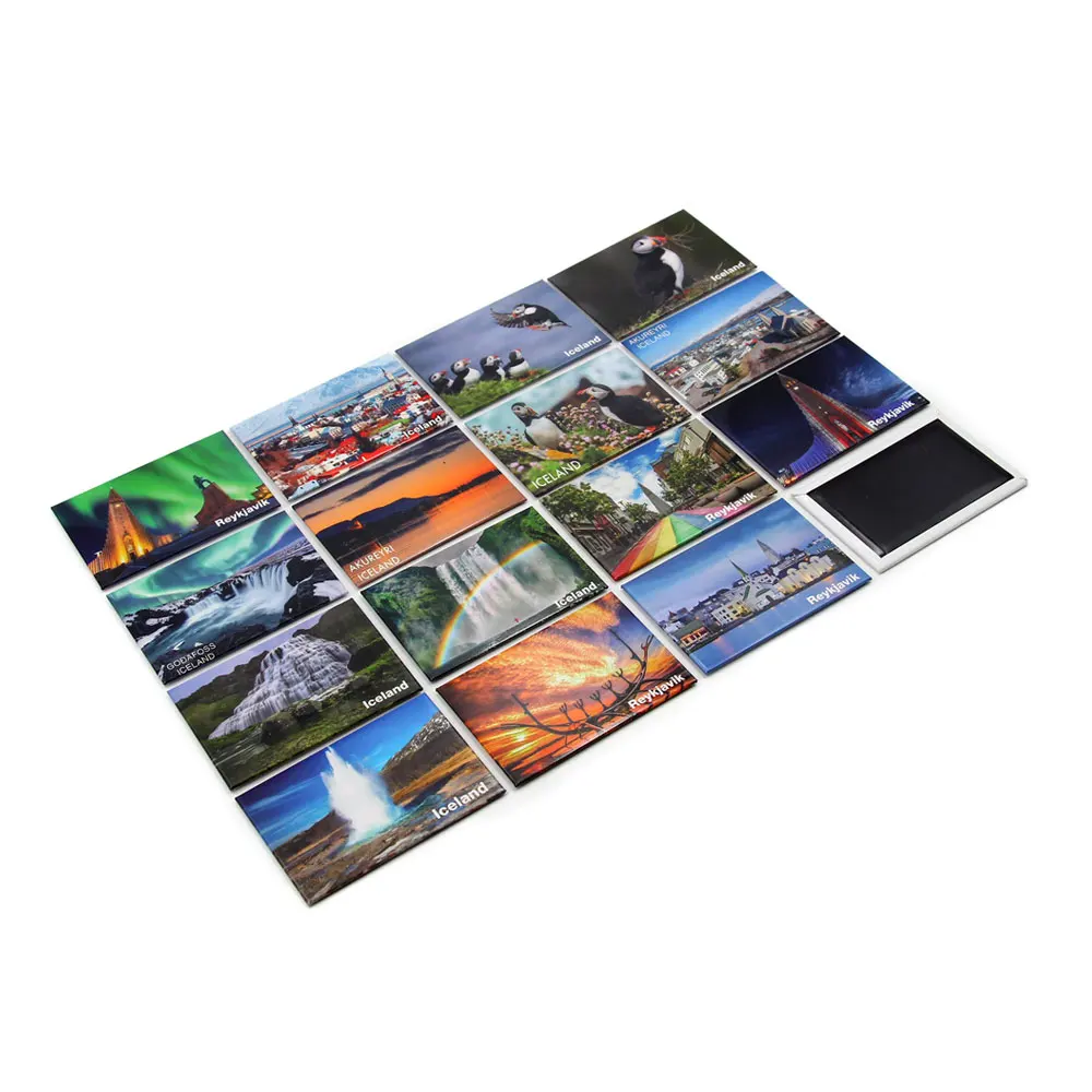 Iceland Reykjavik tourist 80*53mm hallgrimskirkja Church pufin design country city souvenir shop fridge magnet