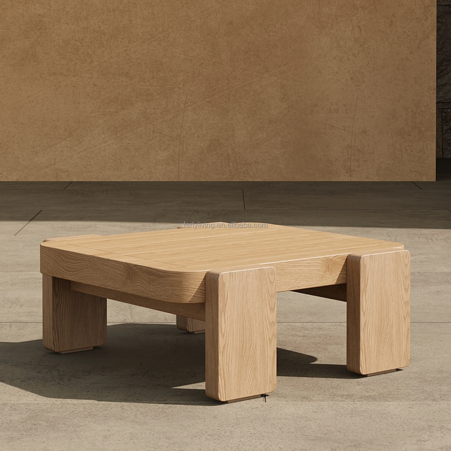 FERLY Modern Customized OEM Solid Wood Teak Outdoor Garden Furniture Side Table Wood Coffee Table For Garden