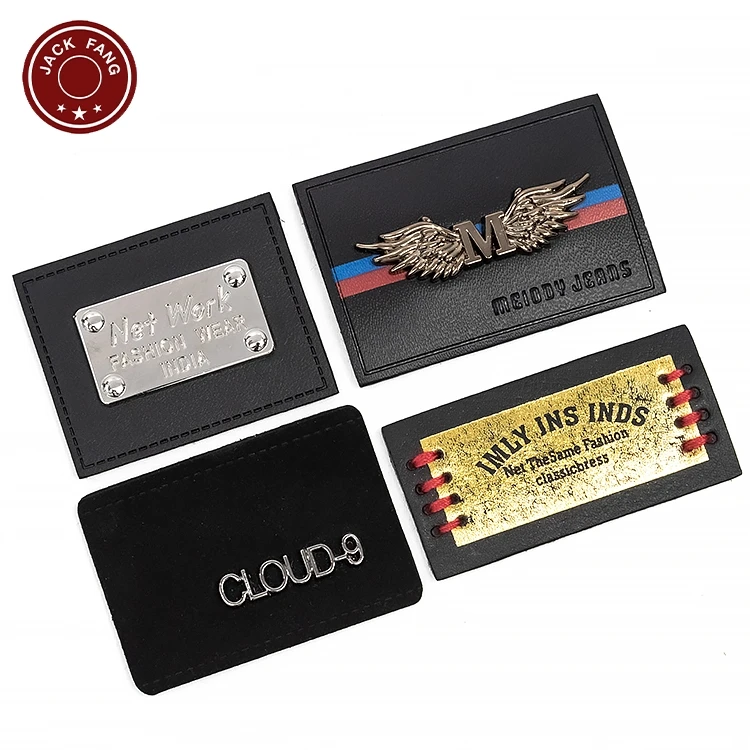 OEM Custom Pu Leather Patch Debossed 3D Logo Jeans Iron Leather Label Embossed Leather Label