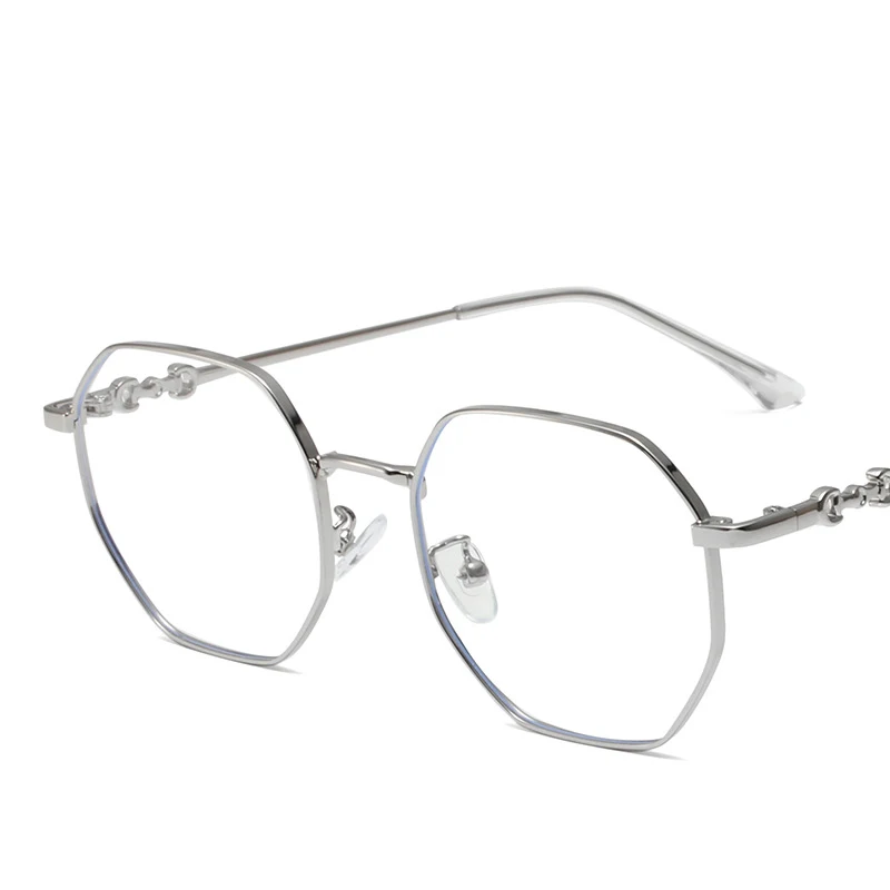 Golden Women Anti Blue Light Glasses Women Square Spectacles Frames Computer Decorative Eyeglasses Ladies Trendy Eyewear 2024