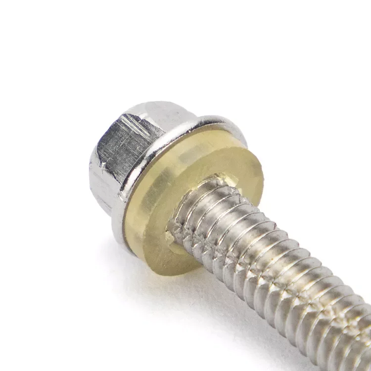 Carbon steel hex flange head self drilling screw with plastic washer