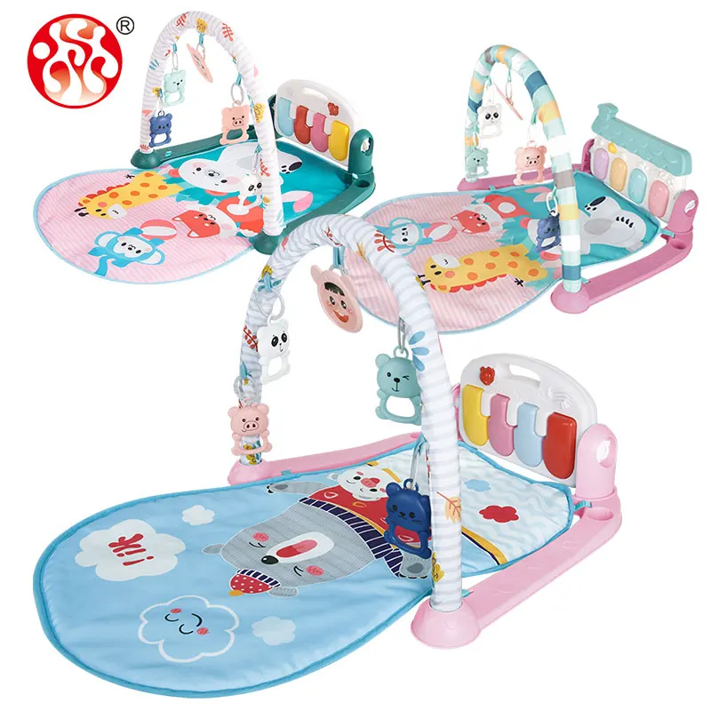 Animal Design Multi-Functional Plastic Kids Playmat Soft Baby Activity Play Gym Piano Mat Non-Toxic Infant Toys