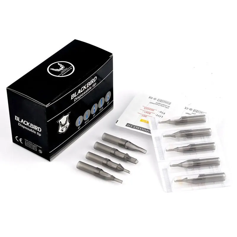 Kissure 50Pcs Tattoo Transparent Disposable Tip tube Plastic Sterile Tattoo Tips Needle Permanent Makeup
