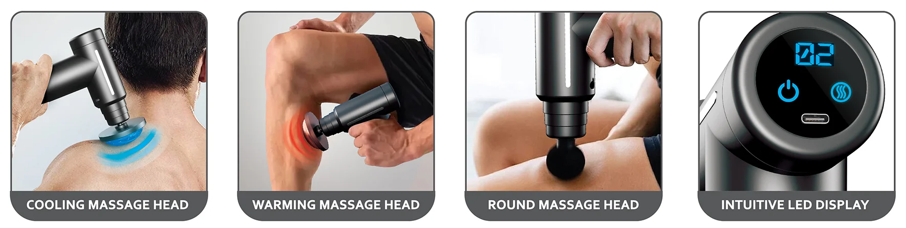 New Design 3D 12 Speed Mini Size Hot Cold Hand Wireless Deep Tissue Muscle Body Percussion Booster Heat Warm Fascia Massage Gun