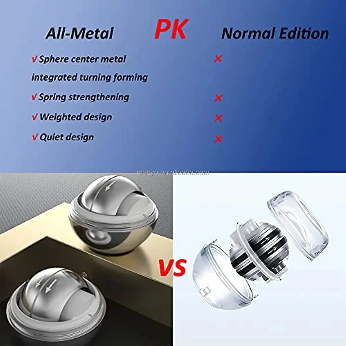 220LBS Metal LED Gyroscope Autostart Range Gyro Power Wrist Ball Arm Hand Muscle Force Trainer Fitness Equipment