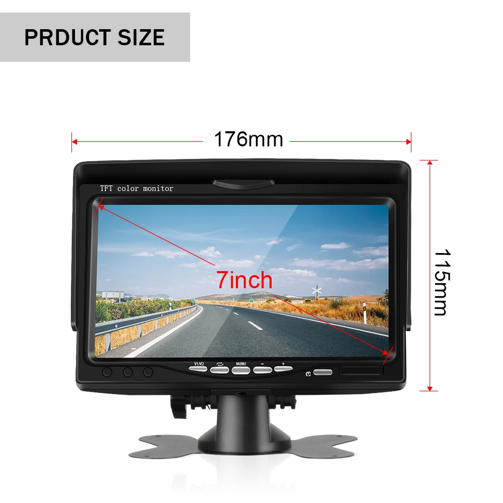7 Inch LED TFT LCD Car Monitor for Car Rear view Camera DVD Camera STB Satellite Receiver Video Equipment Truck Screen