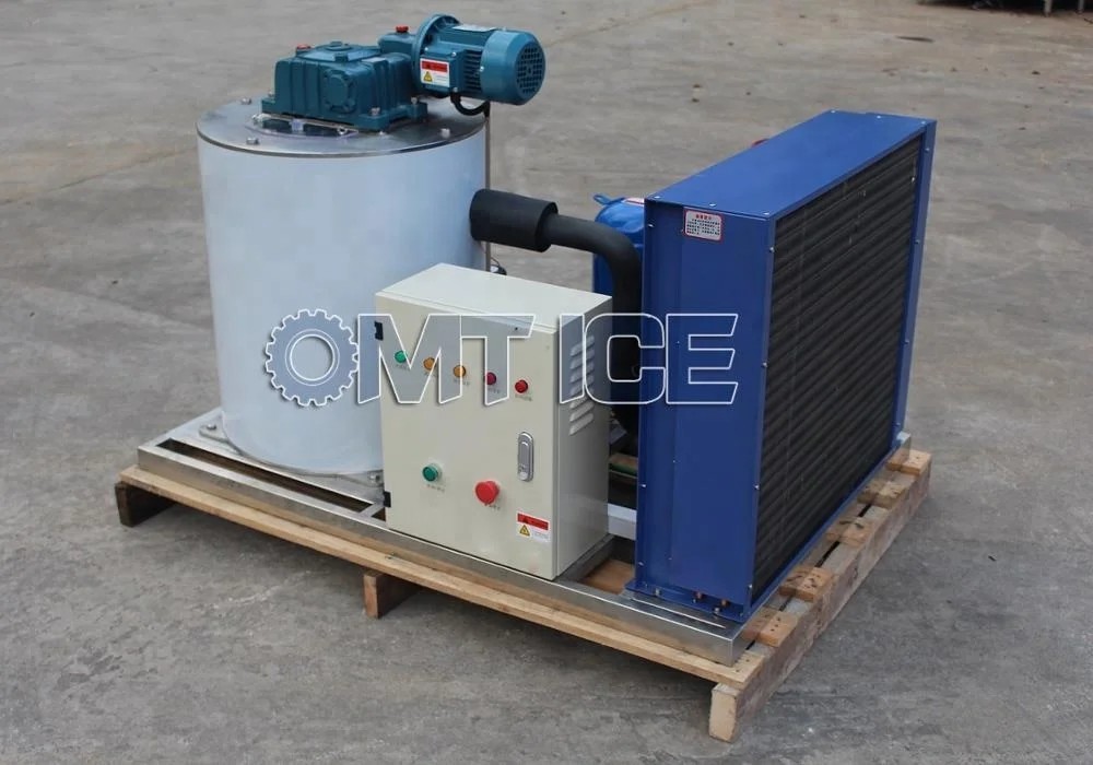 OMT 1Ton/24hrs Commercial used Flake ice making machine for fish keeping