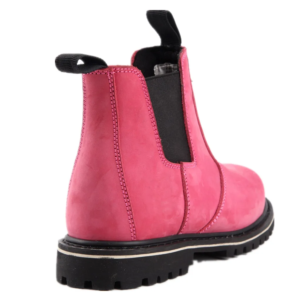 Morning Glory Footwear Pink  Leather Rubber Sole Goodyear Construction Fashion Dealer Boots