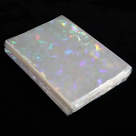 100 pcs Laser Flashing Card Pocket Protector Holographic Idol Photo Sleeves Ultra Super Photocard Protector