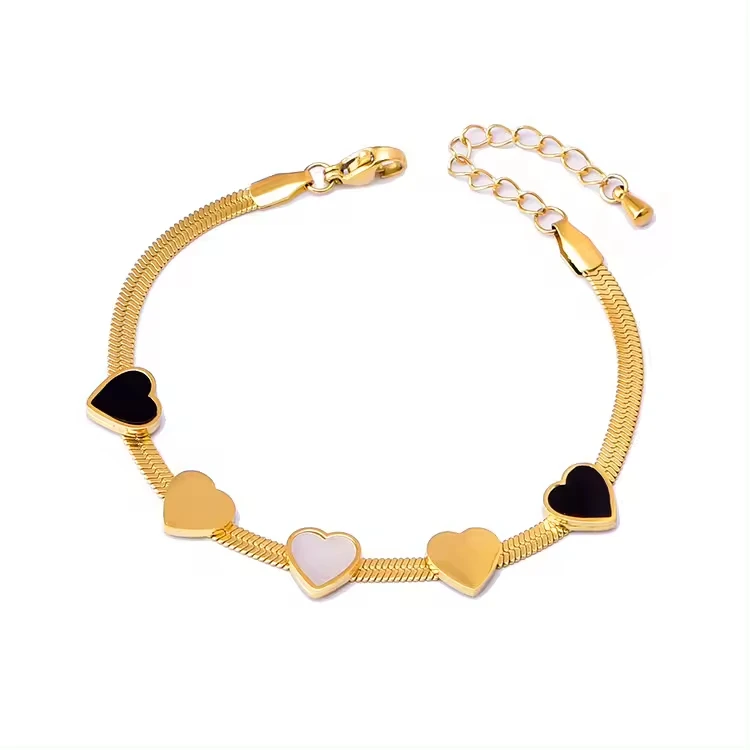 Bijoux en acier inoxydable Star Flower Charm Bracelet Necklace Jewelry Set Snake Chain Shell Butterfly Heart Necklace for Women