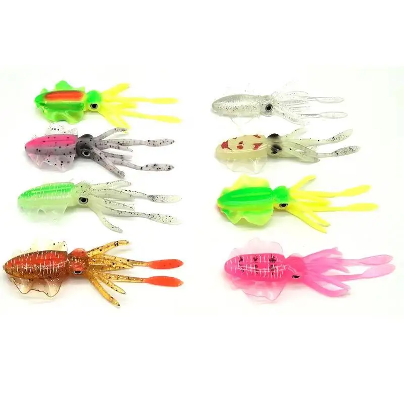 High quality vivid artificial soft crab lure luminous octopus squid jig fishing lure squid lure