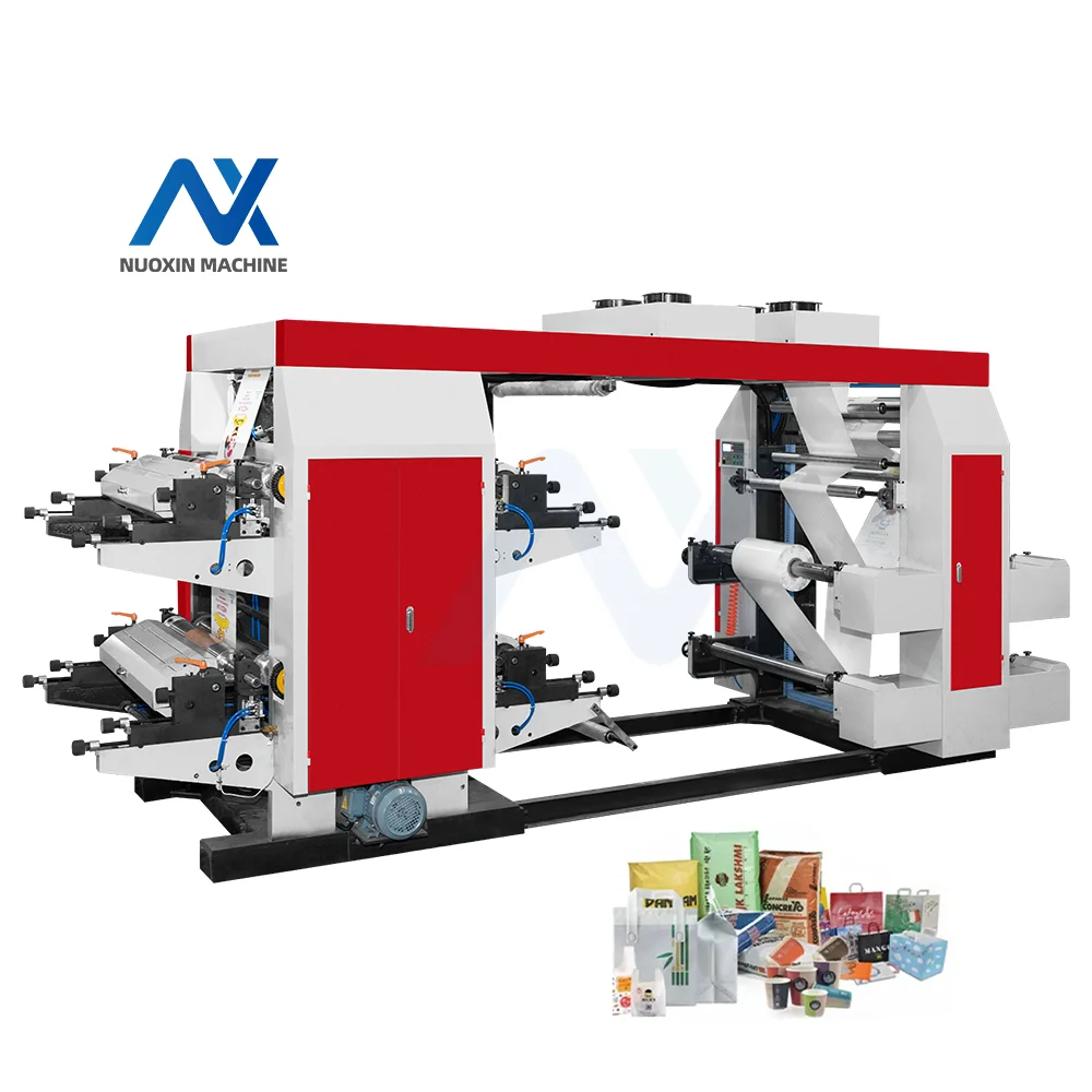 Customizable full automatic bopp film flexo plate printing machine 4colors for juice cartons