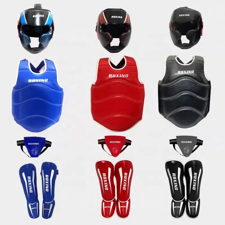 High Quality Sanda Protection Gears Set MMA Boxing Kick Boxing Set For Adults Kids