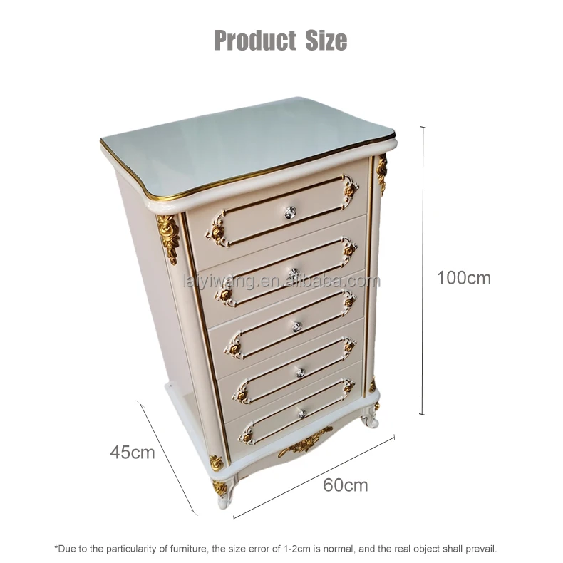 Chinese factory modern bedroom furniture tallboy European wooden 5 drawer cabinet luxury chest of drawers cabinet