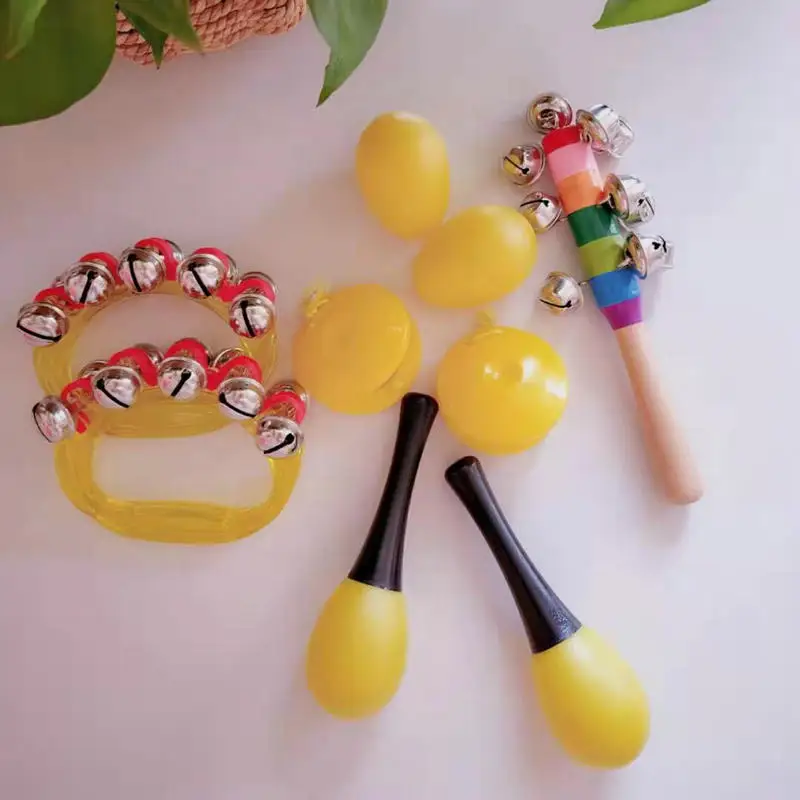 Набор детских перкуссионных инструментов Orff, набор инструментов для раннего развития, набор из 5 предметов, игрушка с ручным звонком